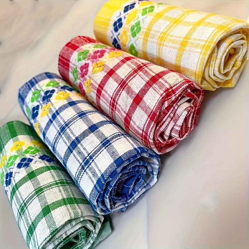Home Textiles Plaid - 3Pcs, 40Cm*69Cm, Multi-Colored Plaid-Edged Cotton Kitchen
