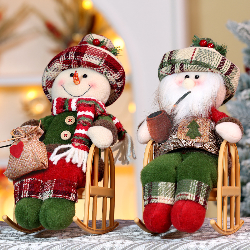 Home Textiles Plaid - 1PCS Christmas Ornament Fabric Rocking Chair