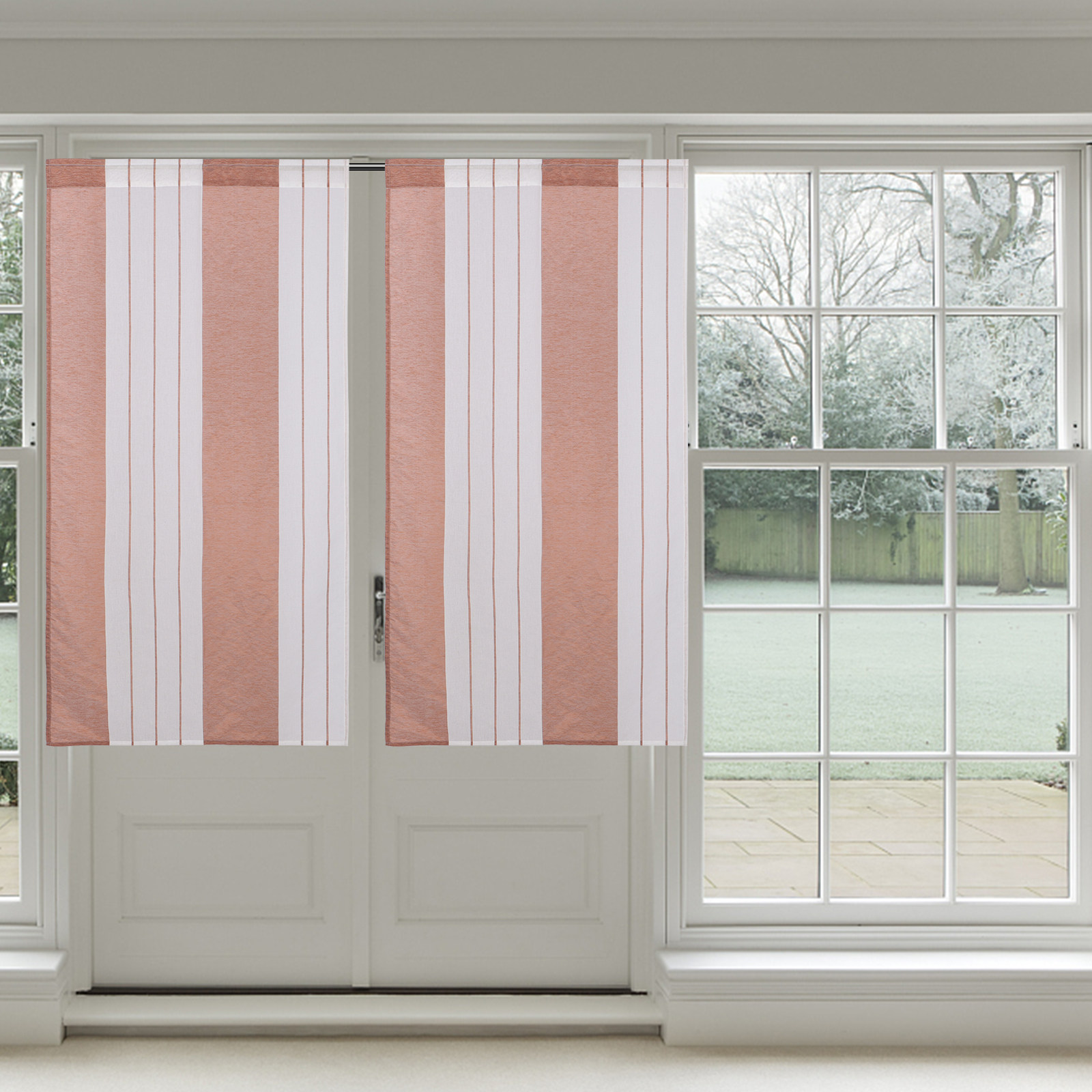 Curtain Sheer Voile - Multicolor Striped Window Decor Voile Curtains