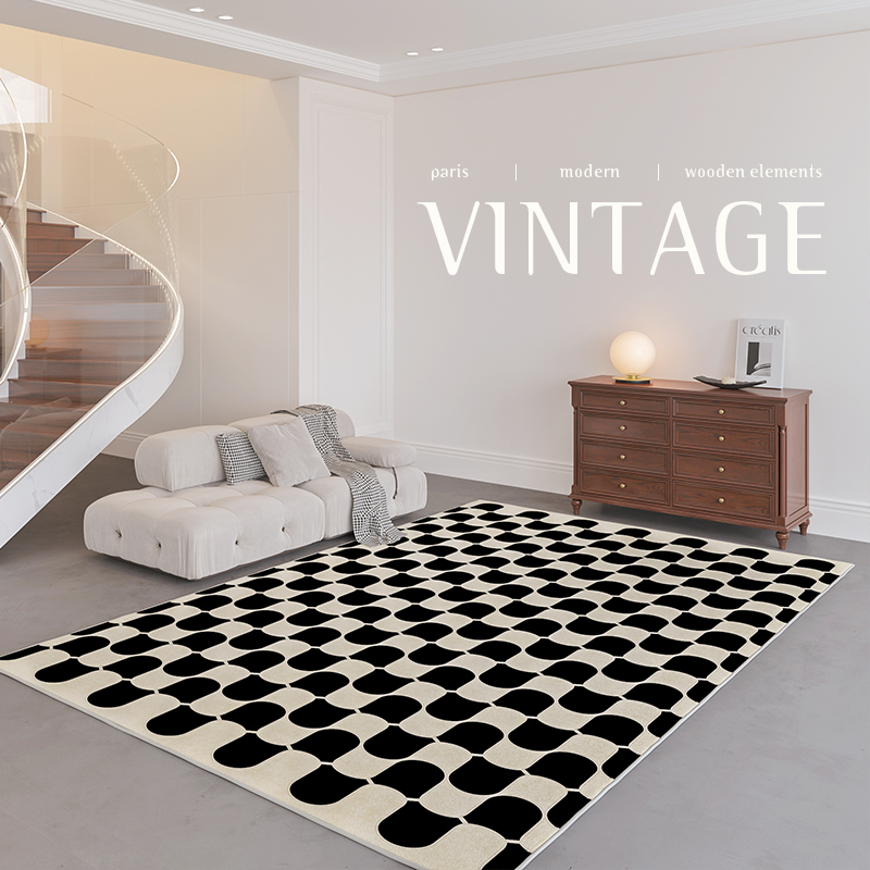 French Retro Rugs for Bedroom  - Home Textiles Plaid recension och pris