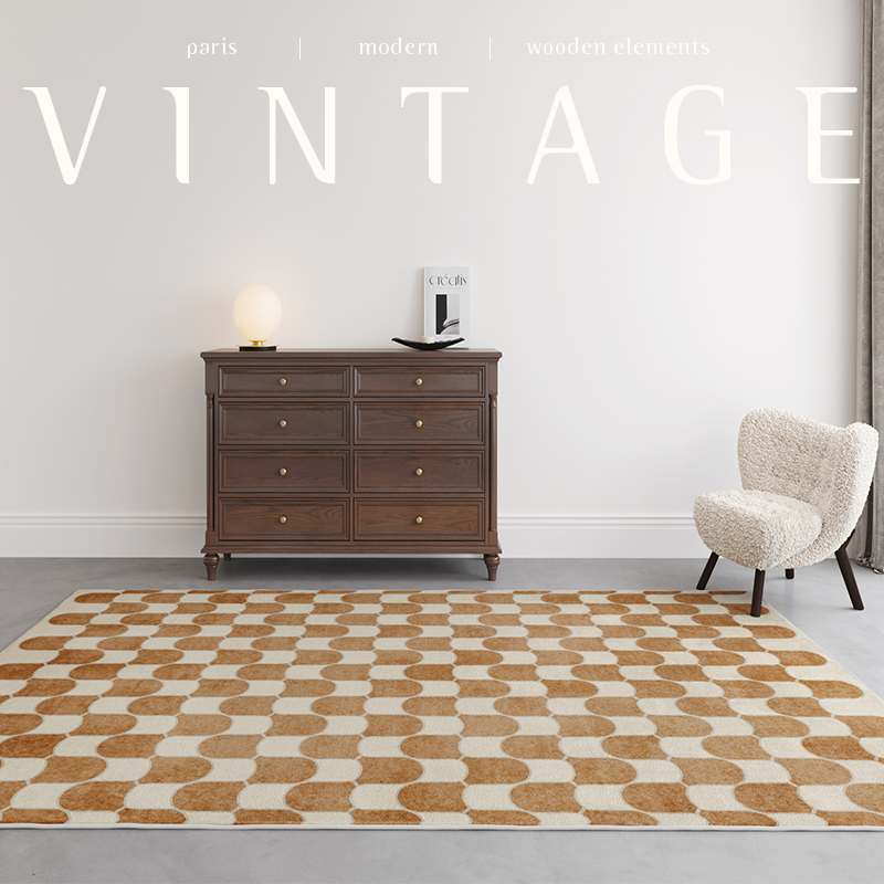 French Retro Rugs for Bedroom  - Home Textiles Plaid recension och pris