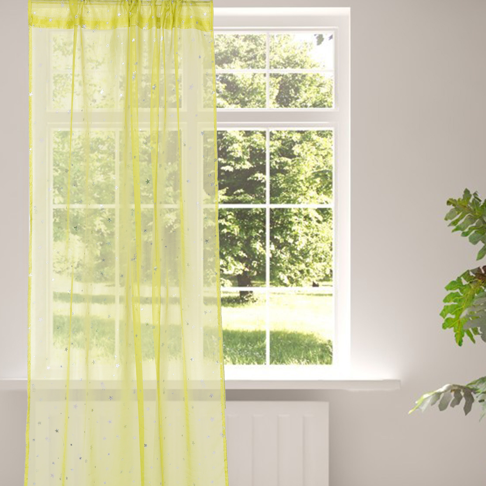 Silver Star Foil Sheer Curtain - Curtain Sheer Voile recension och pris