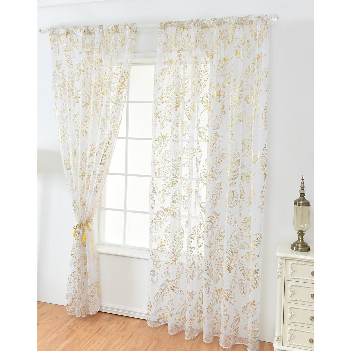 1Pcs Premium Feather Bronzing  - Curtain Sheer Voile recension och pris