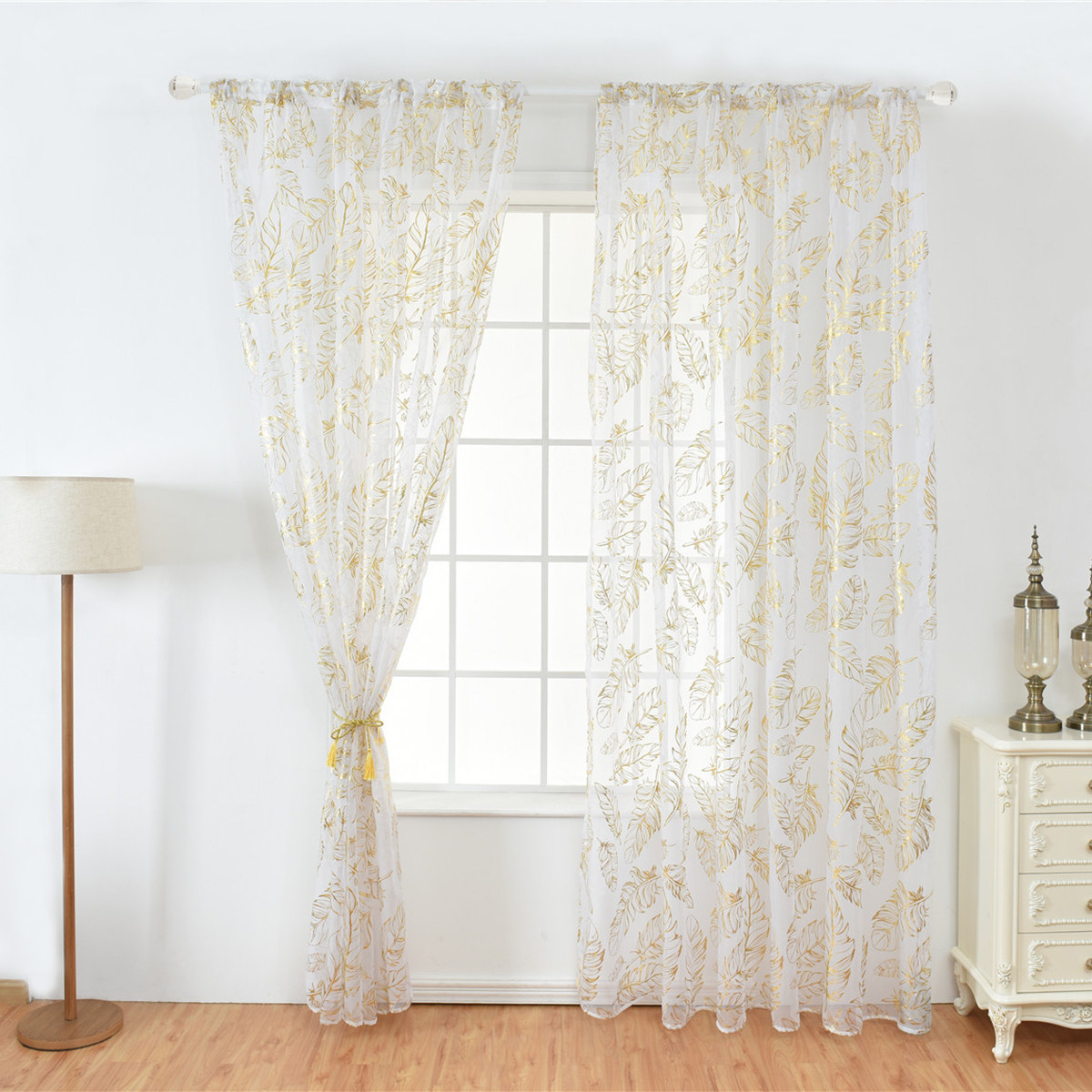 1Pcs Premium Feather Bronzing  - Curtain Sheer Voile recension och pris