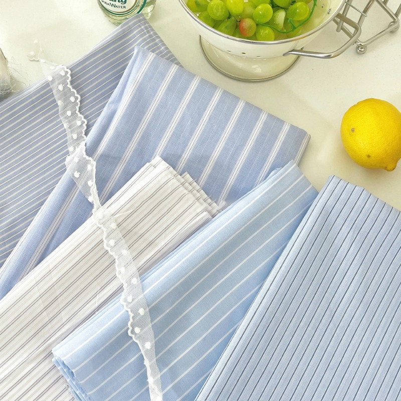 0.5Yard Korean Style Blue Stri - Home Textiles Plaid recension och pris