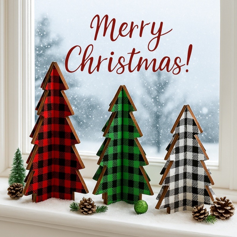 3 Pieces Christmas Decor Plaid - Home Textiles Plaid recension och pris
