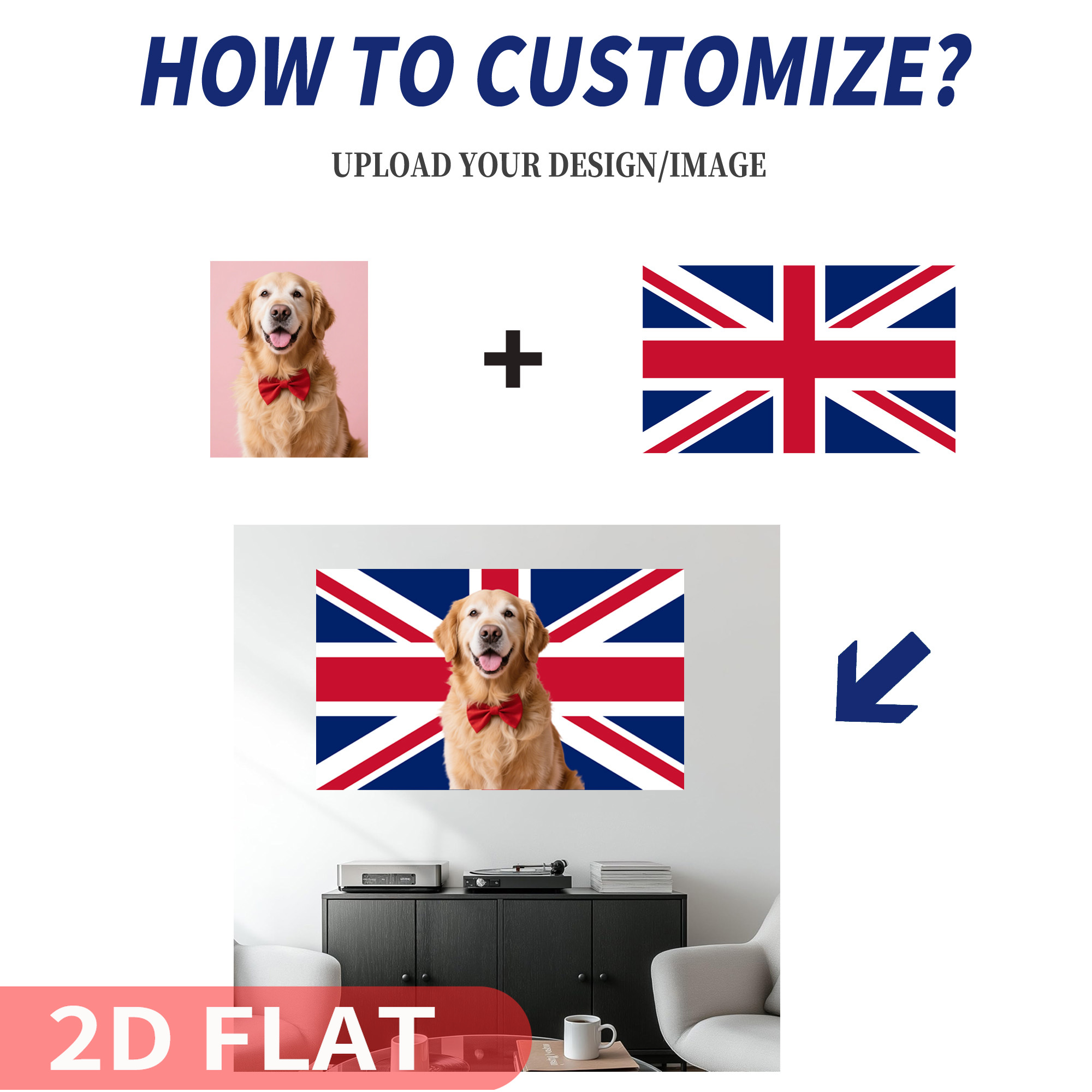 1pc 2D FLAT Personalize UK Bri - Home Textiles Uk recension och pris