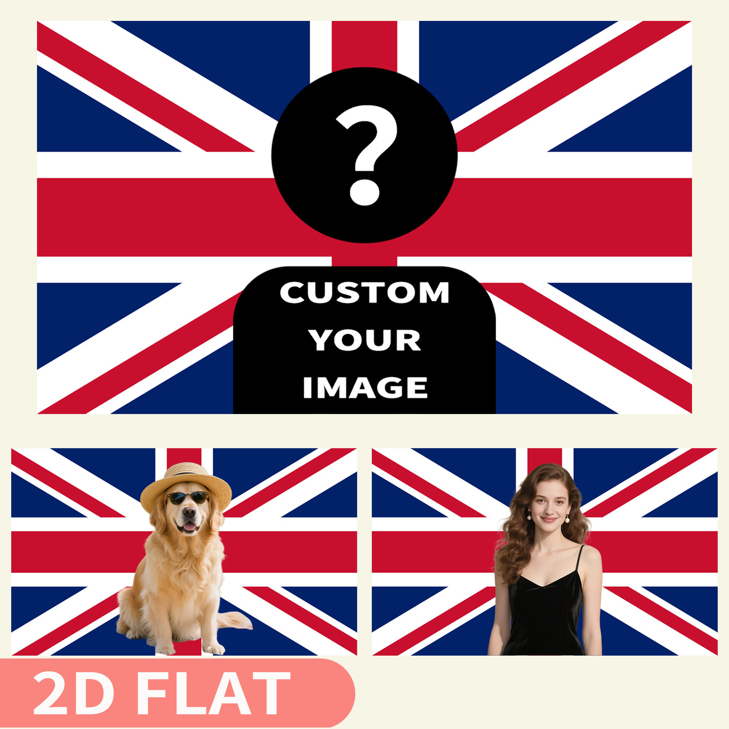 1pc 2D FLAT Personalize UK Bri - Home Textiles Uk recension och pris