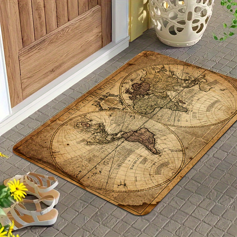 Vintage Map Design Non-Slip Fl - Home Textiles Rug recension och pris