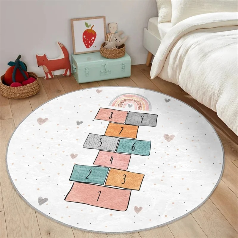 Boy Round Hopscotch Floor Anim - Home Textiles Rug recension och pris