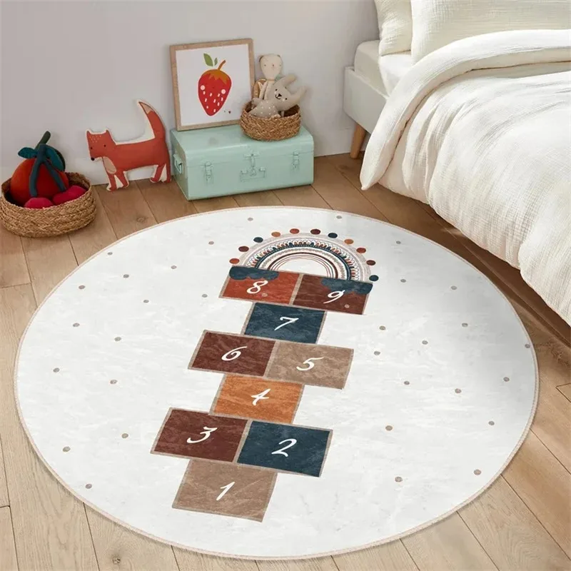 Boy Round Hopscotch Floor Anim - Home Textiles Rug recension och pris