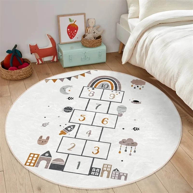 Boy Round Hopscotch Floor Anim - Home Textiles Rug recension och pris