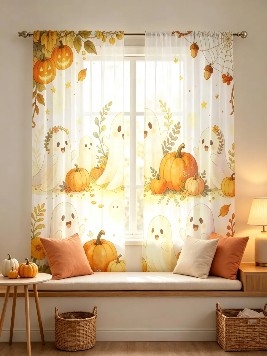 2PCS Digital Print Sheer Curta - Curtain Sheer Voile recension och pris