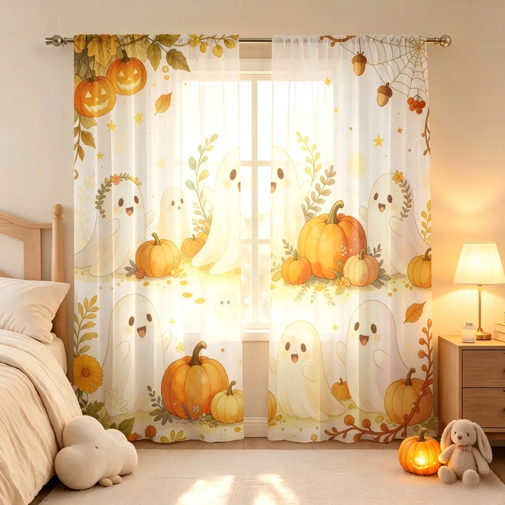 2PCS Digital Print Sheer Curta - Curtain Sheer Voile recension och pris